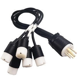 5Pin L21-30 Male to Edison Female Power Cable for Power Distro, L21-30 Power Distro Cord Applicable for Lighting/Stage/Audio/DJ, 3.5FT Power Distro Cable and Plug with UL Qualified Product