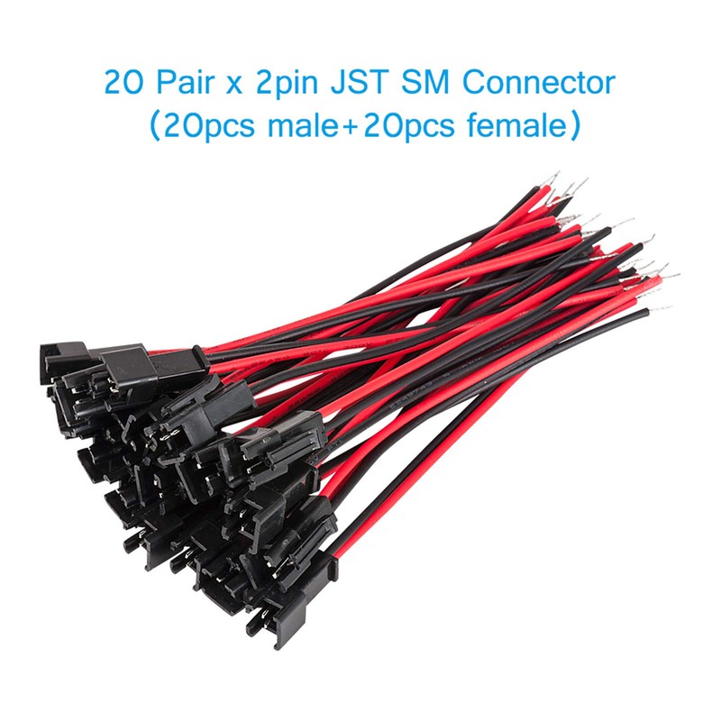 JST SM Connector, VANDESAIL SM 2Pin Jack Plug Male to