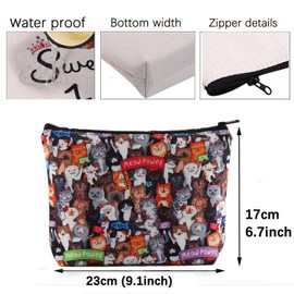 Cat Makeup Bag Cat Gift for Cat Lovers Owner Cat Cosmetic Bag Small Zipper Pouch Cute Cat Mom Gift Cat Organizer Toiletry Bag (Cat Bag)