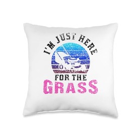 Lawn Care Gardener Gardening Lawn Mowing Im Just Here for The Grass Mower Mowing Lawn Cut Throw Pillow, 16x16, Multicolor