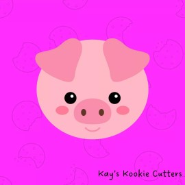 Pig Head 3D Printed Cookie Cutter - Mini - 2 inch