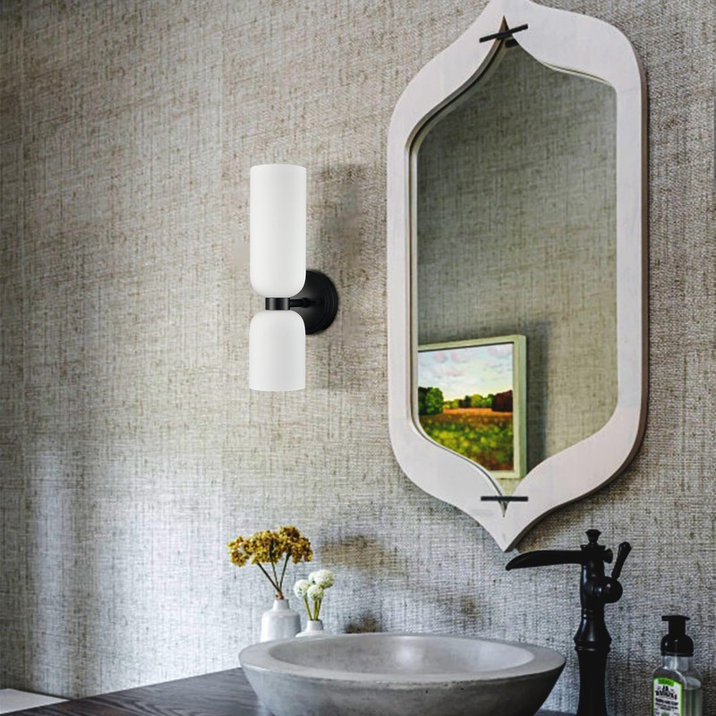 DEYNITE Black Wall Sconces Set of Two 2-Light Modern Wall