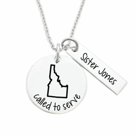 Personalied LDS Missionary Neckace - Custom State Country Outline Mission Jewelry - Latter Day Saints Mission Keepsake - N1260