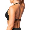 TZLDN Halter Sports Bras Women Padded Strappy Backless Gym Yoga Adjustable Workout Crop Tops Longline Tank Low Impact Black - Medium