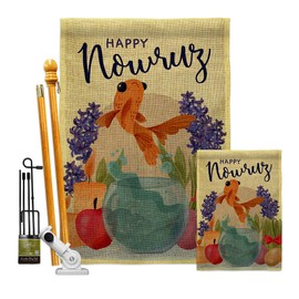 Faith Happy Nowruz Burlap Garden House Flags Kit Religious Hope Grace Peace Dove Christian Religion Easter Small Decorative Gift Yard Banner Double-Sided Made In USA 28 X 40