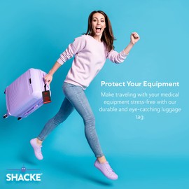 Shacke Medical Equipment Luggage Tag for Respiratory Devices (Black / Vertical)