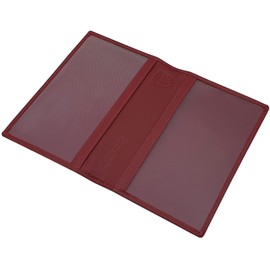 myledershop Cowhide Nappa Leather Passport Case/Passport Case/Vaccination Certificate/Vaccination Book Protective Cover RFID & NFC Protection, Cherry Red, rfid wallet