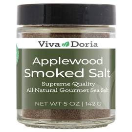 Viva Doria Applewood Smoked Sea Salt - Fine Grain, 5 Oz Glass Jar