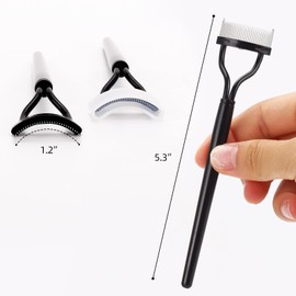 2 Pcs Eyelash Separator Tool Mascara Brushes Eyelash Comb Separator Definer Lash Comb for Combing, Separating Lashes - Black