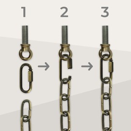 Royal Designs, Inc. LC-2002-AB-6-1 Heavy Duty Lighting Fixture Chain, Extendable up to 6ft, 60-Pound Weight Capacity, Antique Brass