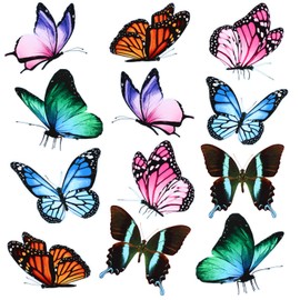 12 Pieces Butterfly Magnets Butterfly Car Magnet Fridge Magnets Art Vintage Magnets Decal Removable Fridge Magnetic Stickers Cute Locker Magnets for Office Home Whiteboard Car Decor