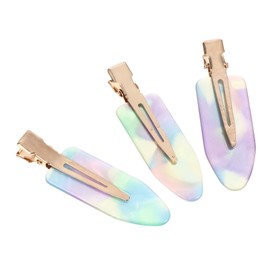 Ipetboom 3pcs Gradient Hair Clips Set Seamless Hair Accessories for Girls No Crease Bang Clamps Colorful Headdress for Women for Toddlers and Teens