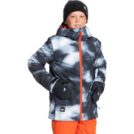Quiksilver Mission Printed Kids Jacket Black Particul Sz M (12)