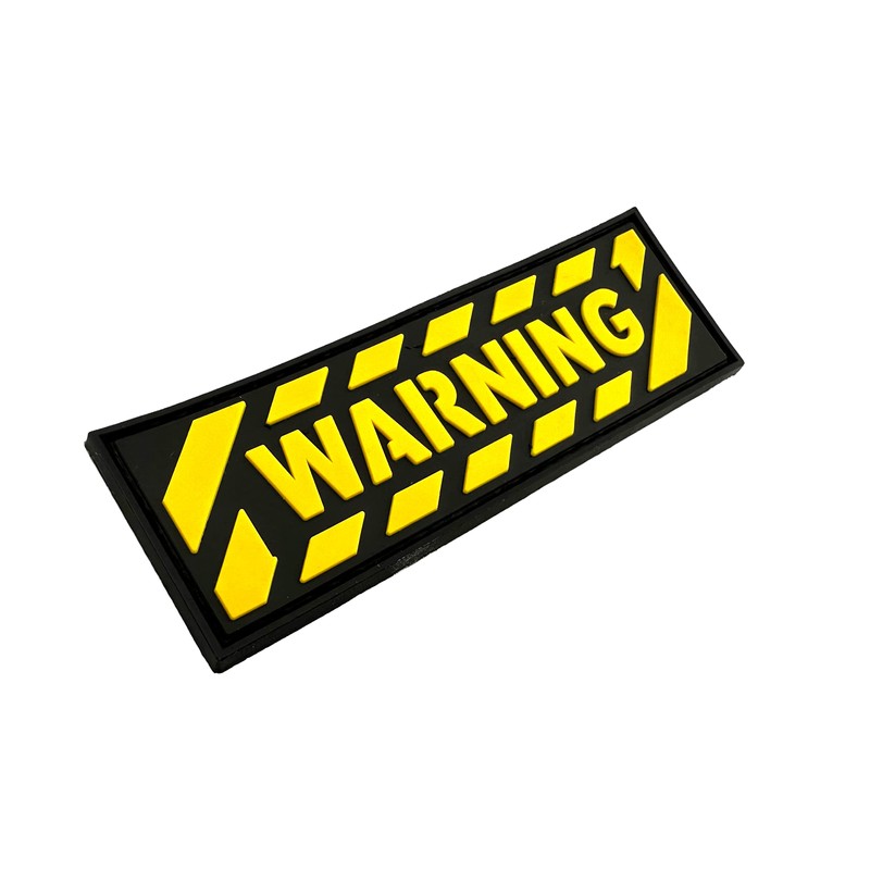 Warning Tactical PVC Velcro Emblem Badge Patch (Yellow)