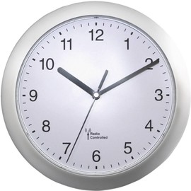 Eurotime 56787 Radio-Controlled Wall Clock 25cm x 3.8cm Silver