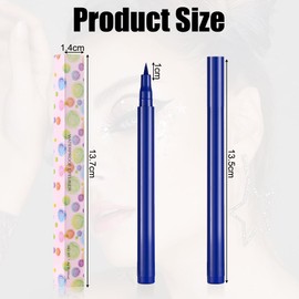 Aomig Felt Tip Pen Eyeliner, Waterproof Liquid Eyeliner Pencil, Eye Makeup Tools Long Lasting Liquid Eye Liner, Super Slim Smudgeproof Eyeliner Pen Suitable for All Eye Shapes Available(06# Blue)
