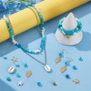 PH PandaHall 354pcs Blue Glass Beads Charms for Bracelet, 8mm
