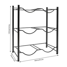 Water Jug Rack, 5 Gallon Water Jug Stand, 3 Tier Water Jug Rack with 6 Slots, Water Bottle Holder, Water Bottle Organizer, Water Cooler Jug Rack, Water Bottle Rack (3 Tier/6 slot-Black)