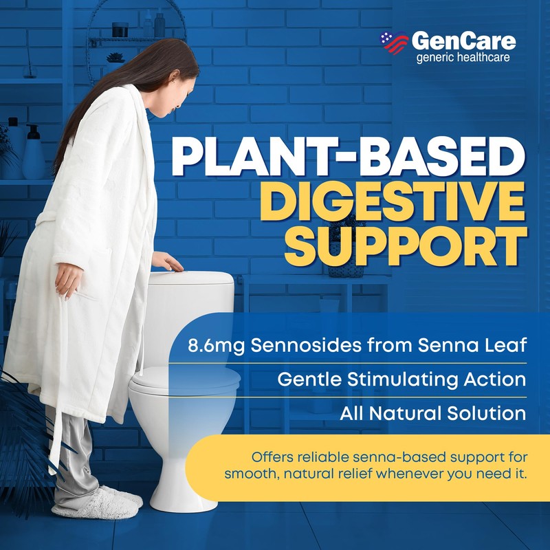 GenCare Senna Laxative 600 Tablets Senna 8.6mg Tablets with Natural