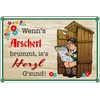 Generisch Tin Sign 20 x 30 cm Funny Toilets Saying
