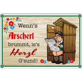 Generisch Tin Sign 20 x 30 cm Funny Toilets Saying "Klo Ordnung WC RegelnBad Zimmer [German Language