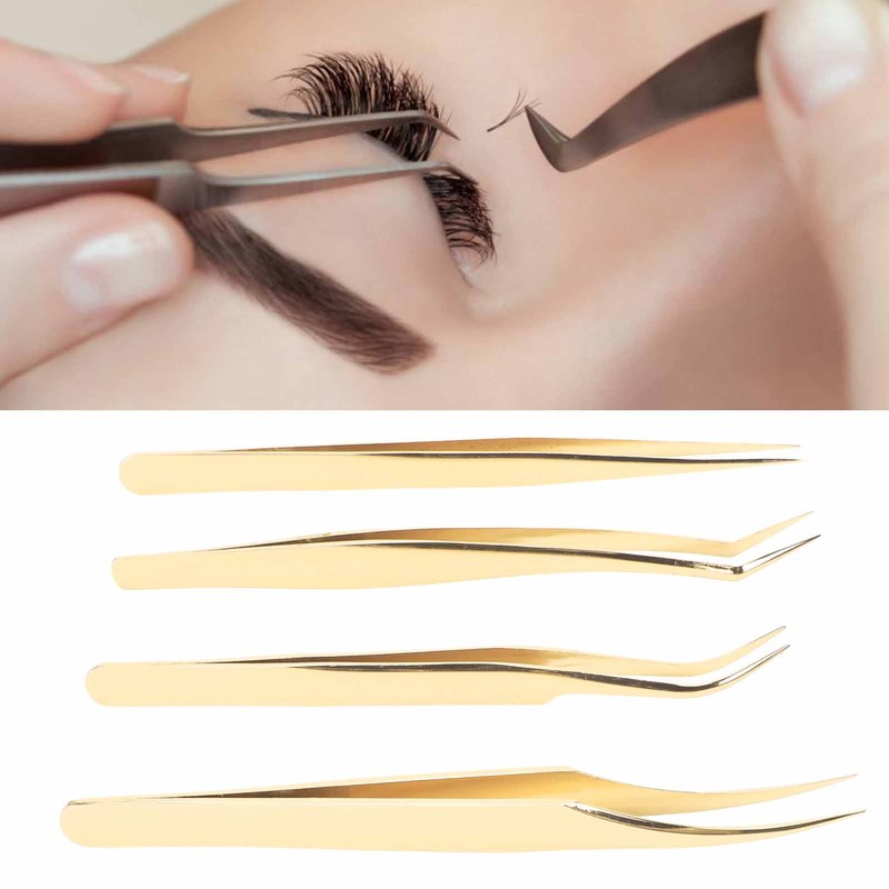 Eyelash Extension Tweezers Set Professional Stainless Steel Durable Lash Tweezers