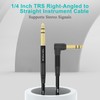 TONTONE 1/4 Inch TRS Cable Right Angle to Straight 2-Pack