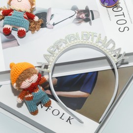 YUYUDEHM Glitter Birthday Headpiece, Cute Party Headband for Women and Girls, Birthday Party Decoration（Colored Diamonds）