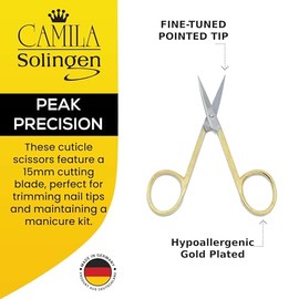 CS05 3 1/2" Professional Gold Plated Cuticle Scissors