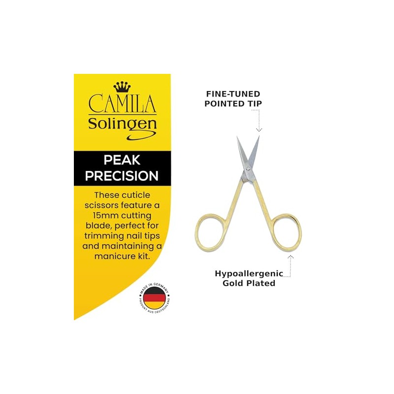 CS05 3 1/2" Professional Gold Plated Cuticle Scissors