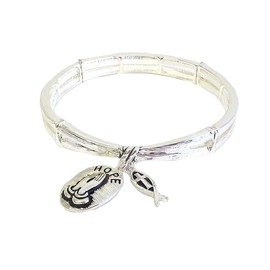 Fashion Jewelry ~ Religious Inspiration Hope Dangle Charm Stretch Bracelet for Women Casual