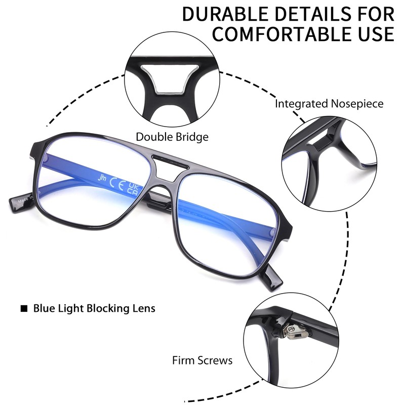 JM 3 Pack Oversized Aviator Reading Glasses for Women Men,