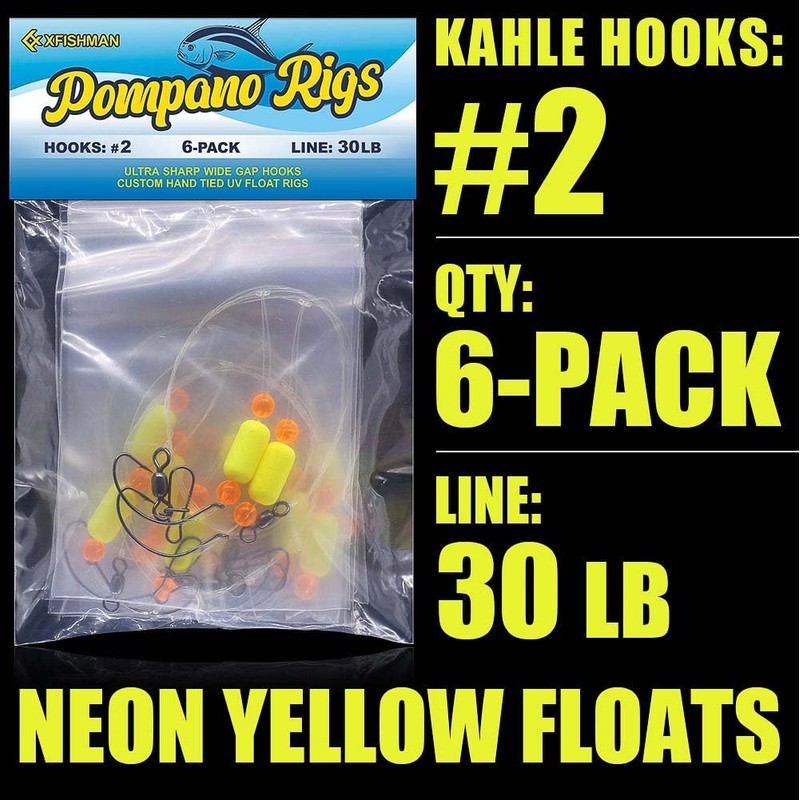 Pompano-Rigs-for-Surf-Fishing-Saltwater-Gear with Double Circle & Wide Gap Hook-6-Pack Surf Fishing