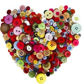 Colourful Resin Buttons,600-700 PCS for DIY Sewing Decoration Scrapbook,Crafting,Children's Manual Button Painting,Mixed Sizes and Colors, 2 and 4 Holes