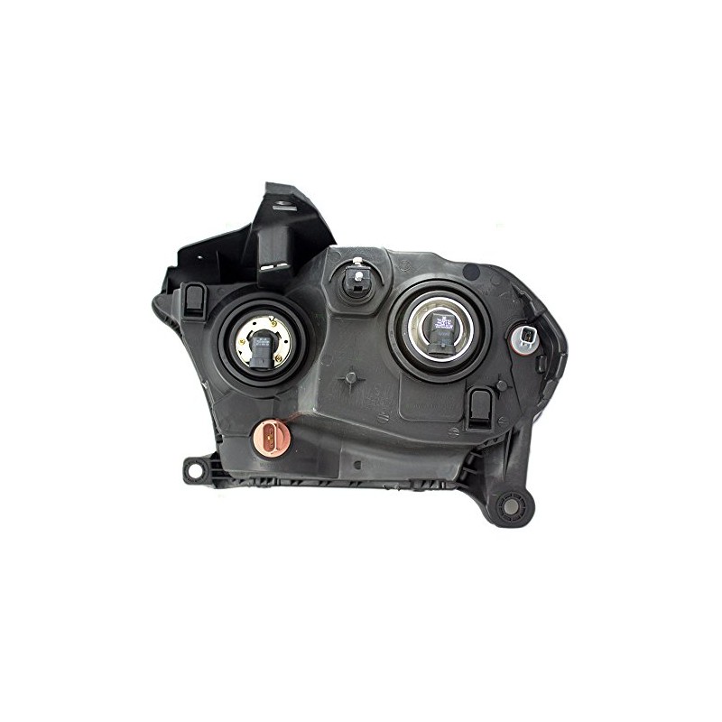 Brock Replacement Passenger Halogen Headlight with Chrome Bezel Compatible with