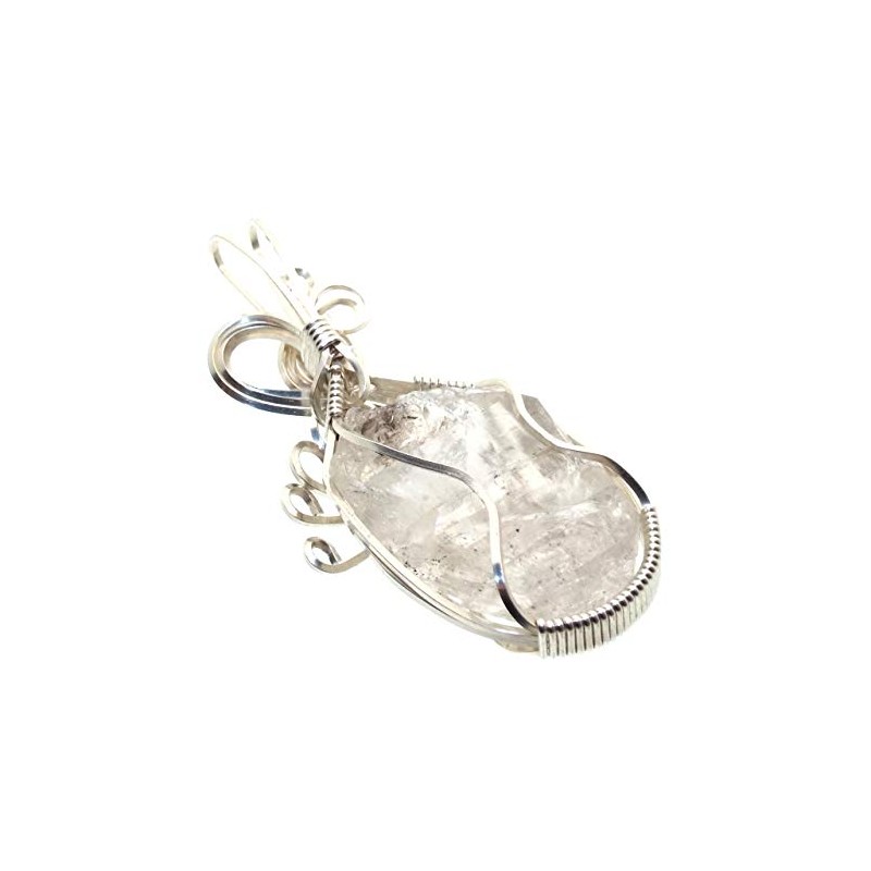 Herkimer Diamond Gemstone Sterling Silver Wire Wrapped Pendant