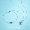 FANCIME Amethyst Necklace February Birthstone Necklace for Women Sterling Silver