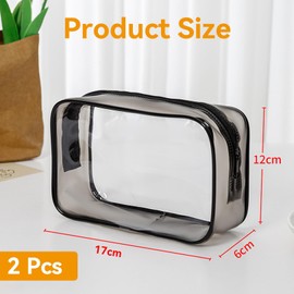 2 Pcs Clear Travel Toiletry Bag,Clear Small Makeup Bag,Portable Waterproof Toiletries Bags, See Through Travel Toiletry Bags, Travel's Accessories for Women and Men,Travelling and Holiday.