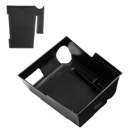 Autorder Center Console Organizer for 2026 Genesis GV70 Accessories Armrest Storage Box Secondary Insert Tray with Anti-Slip Mat