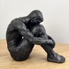 Alfie Francis 20cm Tall Abstract Sitting Man Statue Resin Ornament