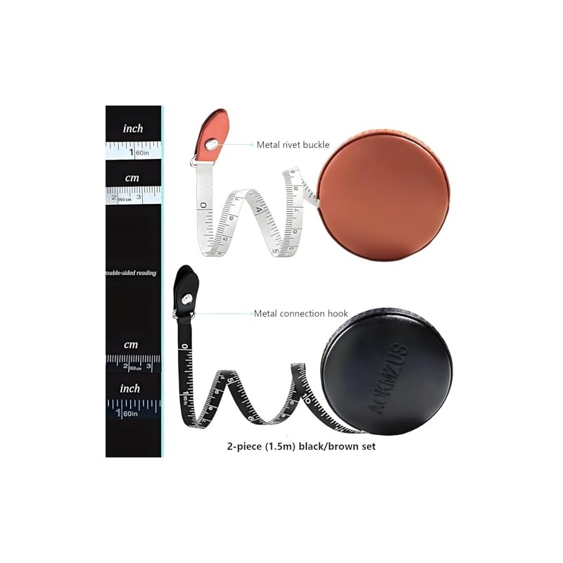 Cinta métrica corporal, paquete de 2 cintas métricas de piel,