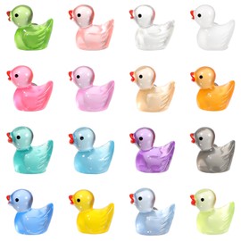 FNANJWQ 16Pcs Cute Fridge Magnets Luminous Mini Resin Duck Fridge Magnet, Decorative Magnets Strong Colorful Refrigerator Magnet for Locker Whiteboard Kitchen Office Classroom Decor