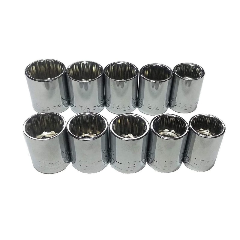 Craftsman 10 Piece 1/2" Drive 12pt Socket Set - Standard
