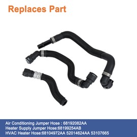 Heater Hose Connector (Heater Supply Jumper Hose,Air Conditioning Jumper Hose).Replaces Part # 68199254AB,68192082AA,68104972AA,52014624AA.Compatible with 2014-2018Jeep Cherokee,15-17 Chrysler 200