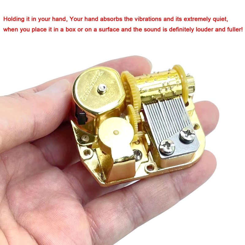 Pursuestar Edelweiss Wind Up Music Box Movement, 18 Note Gold