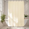 Seenus Waterproof Cream Fabric Shower Curtain Liner with 3 Large