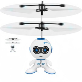 Waterproof Mini Drone - Impact-Resistant Remote Control Flying Toy with Sensing Technology | Ideal Birthday Gift for Boys and Girls - Color: Flying Robot - White + Blue
