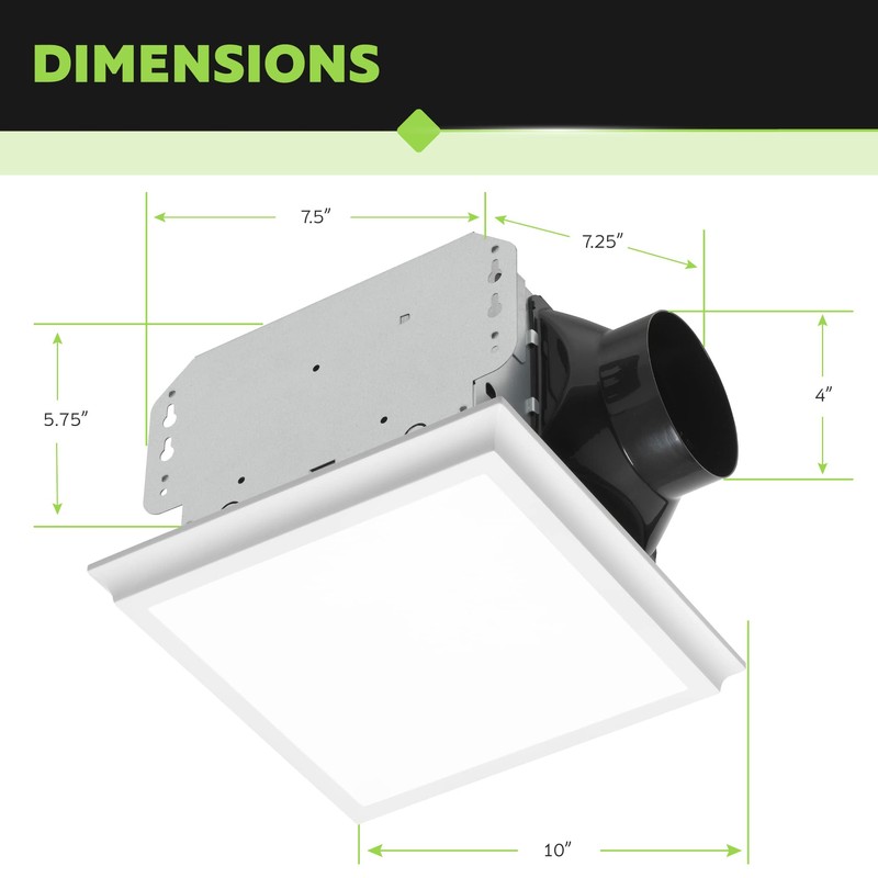 Homewerks 7141-50-G4 Bathroom Fan Integrated LED Light Ceiling Mount Exhaust