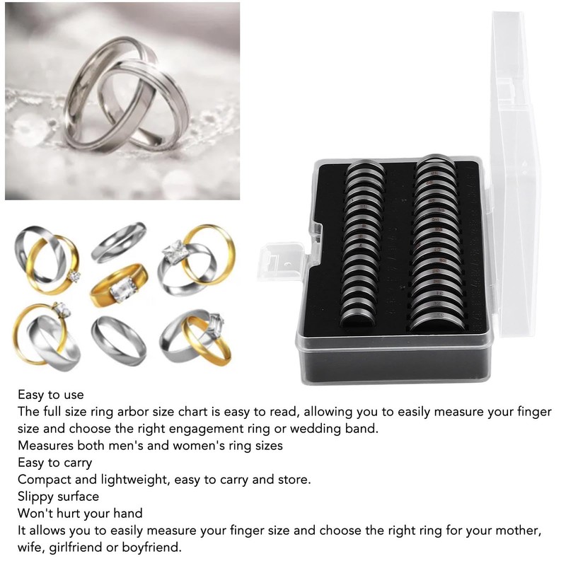 Tyenaza Ring Sizer Measuring Tool, Portable Exquisite Polishing Stainless Steel