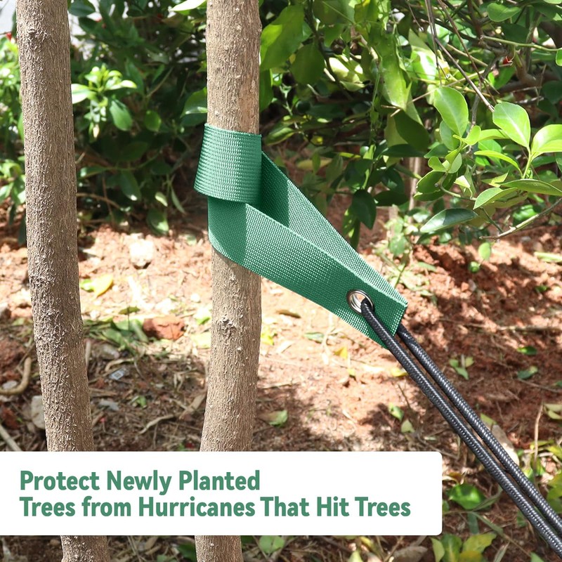 6 PCS Tree Straps for Staking, 15.7 Inch Green Tree